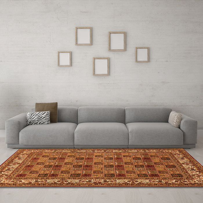 Machine Washable Persian Orange Traditional Area Rugs in a Living Room, wshtr948org
