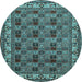 Round Persian Light Blue Traditional Rug, tr948lblu
