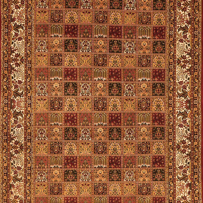 Serging Thickness of Machine Washable Persian Orange Traditional Area Rugs, wshtr948org