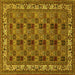Square Persian Yellow Traditional Rug, tr948yw
