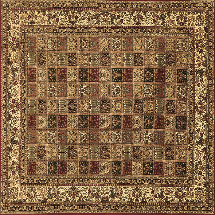 Square Machine Washable Persian Brown Traditional Rug, wshtr948brn