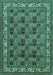 Machine Washable Persian Turquoise Traditional Area Rugs, wshtr948turq