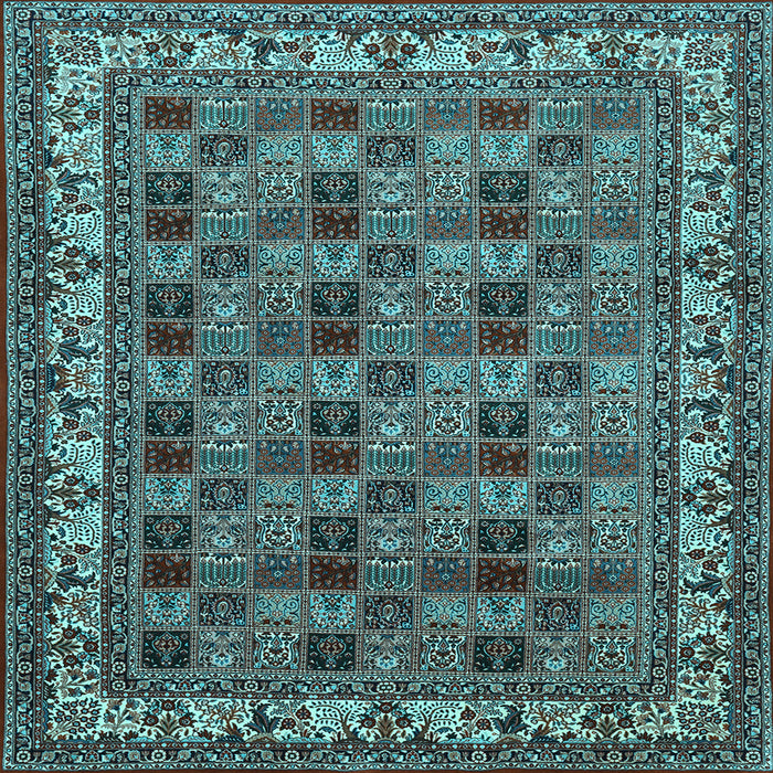 Square Machine Washable Persian Light Blue Traditional Rug, wshtr948lblu