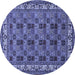 Round Persian Blue Traditional Rug, tr948blu