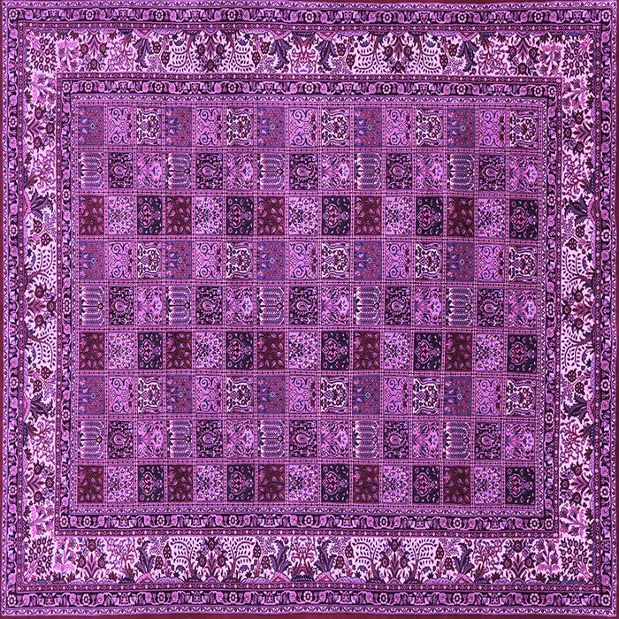 Square Persian Purple Traditional Rug, tr948pur