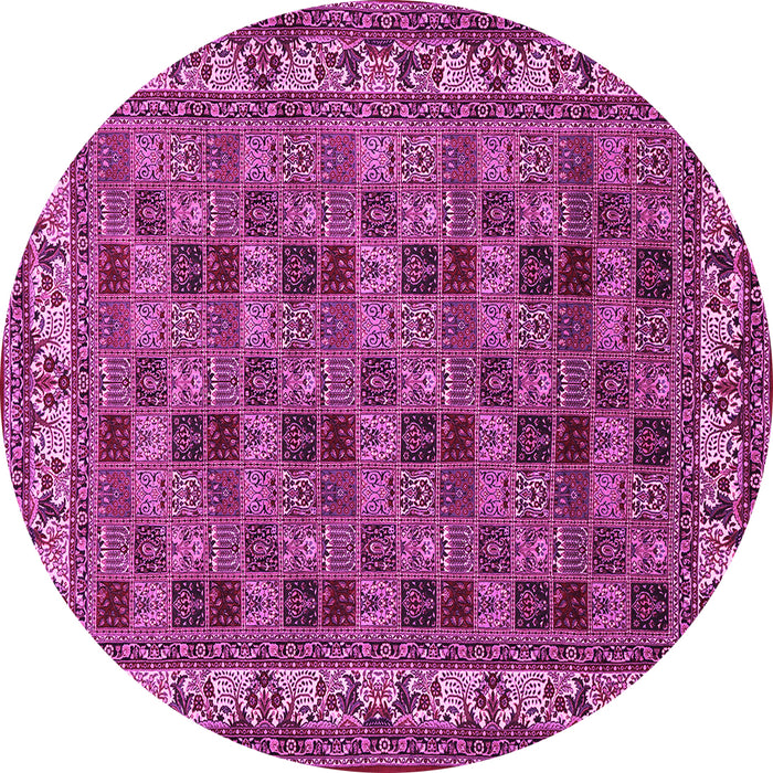 Round Persian Pink Traditional Rug, tr948pnk
