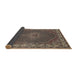 Sideview of Traditional Bakers Brown Medallion Rug, tr949