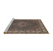 Sideview of Machine Washable Traditional Bakers Brown Rug, wshtr949