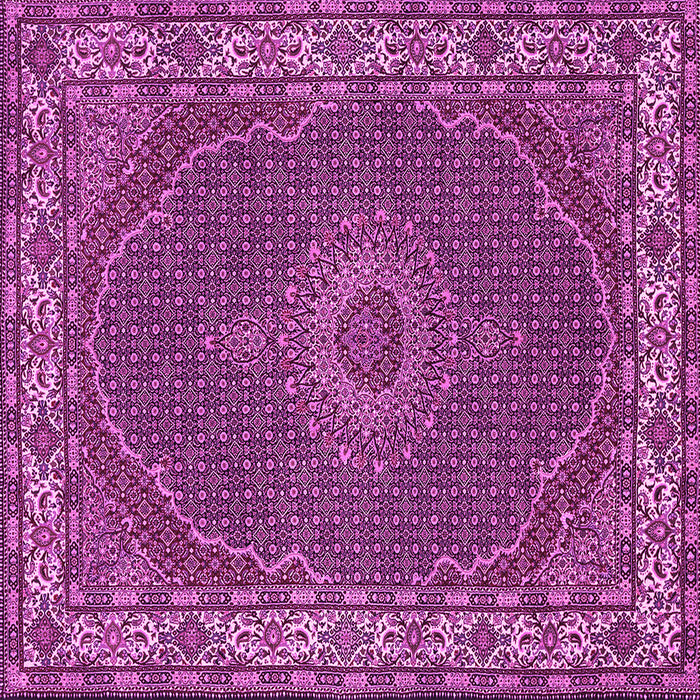 Square Machine Washable Medallion Pink Traditional Rug, wshtr949pnk
