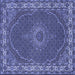 Square Medallion Blue Traditional Rug, tr949blu