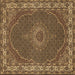 Square Medallion Brown Traditional Rug, tr949brn