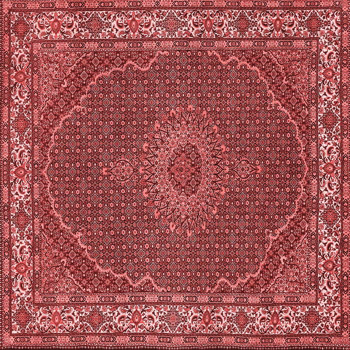 Machine Washable Medallion Red Traditional Rug, wshtr949red