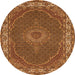 Square Medallion Orange Traditional Rug, tr949org