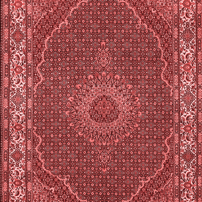 Machine Washable Medallion Red Traditional Rug, wshtr949red