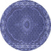 Round Medallion Blue Traditional Rug, tr949blu