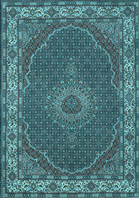 Medallion Light Blue Traditional Rug, tr949lblu