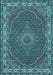 Medallion Light Blue Traditional Rug, tr949lblu