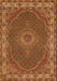 Medallion Orange Traditional Rug, tr949org