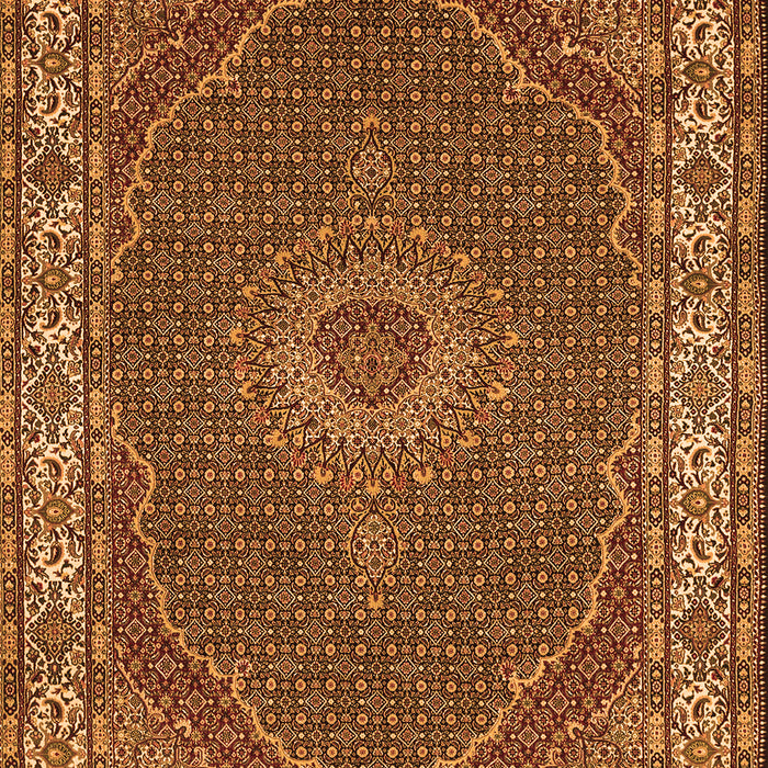 Serging Thickness of Machine Washable Medallion Orange Traditional Area Rugs, wshtr949org