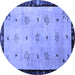 Round Oriental Blue Asian Inspired Rug, tr94blu