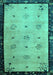 Machine Washable Oriental Turquoise Asian Inspired Area Rugs, wshtr94turq