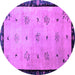 Round Oriental Purple Asian Inspired Rug, tr94pur