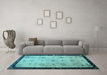 Machine Washable Oriental Light Blue Asian Inspired Rug in a Living Room, wshtr94lblu