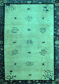 Oriental Turquoise Asian Inspired Rug, tr94turq