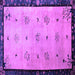 Square Machine Washable Oriental Purple Asian Inspired Area Rugs, wshtr94pur