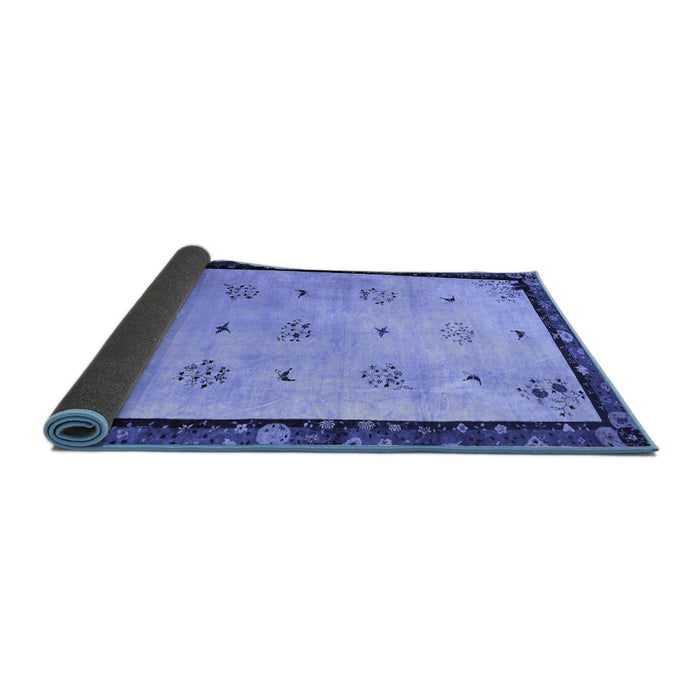 Sideview of Oriental Blue Asian Inspired Rug, tr94blu
