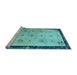 Sideview of Machine Washable Oriental Light Blue Asian Inspired Rug, wshtr94lblu