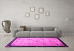 Machine Washable Oriental Pink Asian Inspired Rug in a Living Room, wshtr94pnk