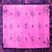 Square Machine Washable Oriental Pink Asian Inspired Rug, wshtr94pnk