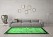 Machine Washable Oriental Emerald Green Asian Inspired Area Rugs in a Living Room,, wshtr94emgrn