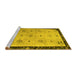 Sideview of Machine Washable Oriental Yellow Asian Inspired Rug, wshtr94yw