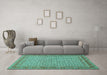 Machine Washable Persian Turquoise Traditional Area Rugs in a Living Room,, wshtr950turq