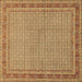 Square Machine Washable Persian Brown Traditional Rug, wshtr950brn