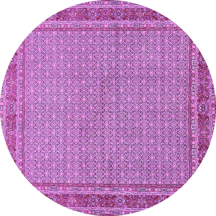 Round Machine Washable Persian Purple Traditional Area Rugs, wshtr950pur