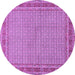 Round Machine Washable Persian Purple Traditional Area Rugs, wshtr950pur