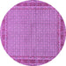 Round Persian Purple Traditional Rug, tr950pur