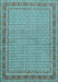 Machine Washable Persian Light Blue Traditional Rug, wshtr950lblu