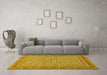 Machine Washable Persian Yellow Traditional Rug in a Living Room, wshtr950yw