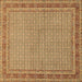 Square Persian Brown Traditional Rug, tr950brn