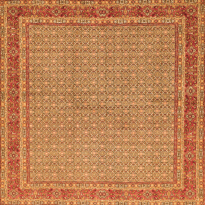 Round Machine Washable Persian Orange Traditional Area Rugs, wshtr950org