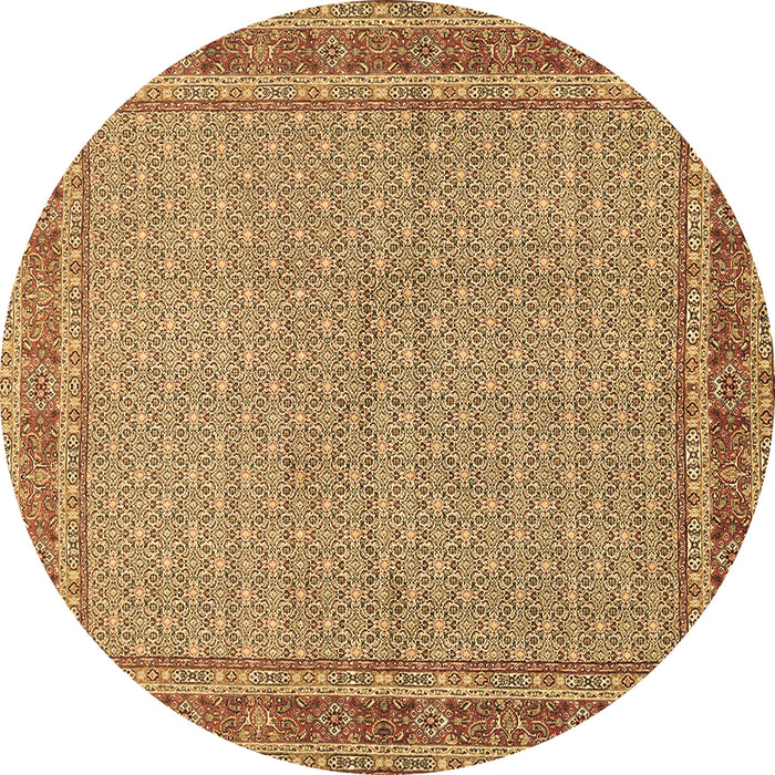 Round Machine Washable Persian Brown Traditional Rug, wshtr950brn