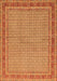 Serging Thickness of Machine Washable Persian Orange Traditional Area Rugs, wshtr950org