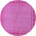 Round Machine Washable Persian Pink Traditional Rug, wshtr950pnk