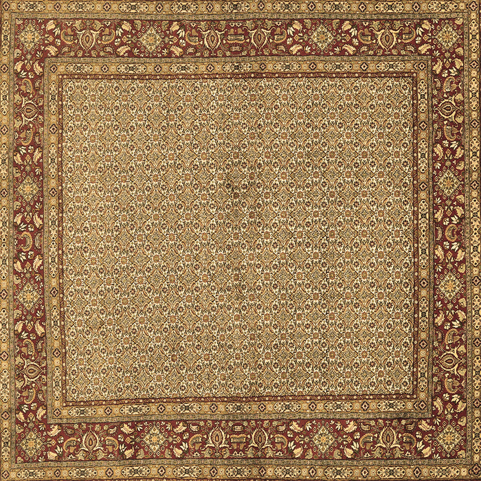 Square Machine Washable Persian Brown Traditional Rug, wshtr951brn