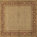Square Machine Washable Persian Brown Traditional Rug, wshtr951brn