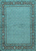 Machine Washable Persian Light Blue Traditional Rug, wshtr951lblu